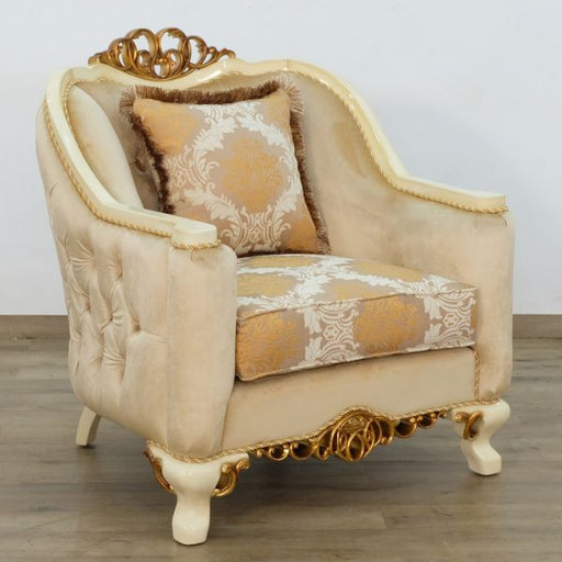 European Furniture - Angelica Chair in Brown & Gold - 45352-C - GreatFurnitureDeal