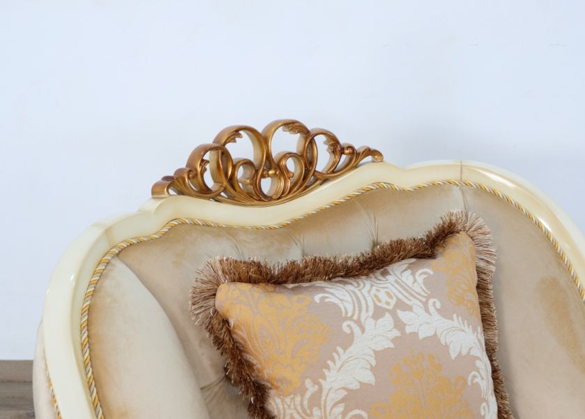 European Furniture - Angelica Chair in Brown & Gold - 45352-C - GreatFurnitureDeal