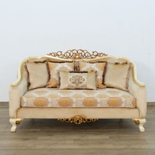 European Furniture - Angelica Loveseat in Beige and Gold - 45352-L - GreatFurnitureDeal