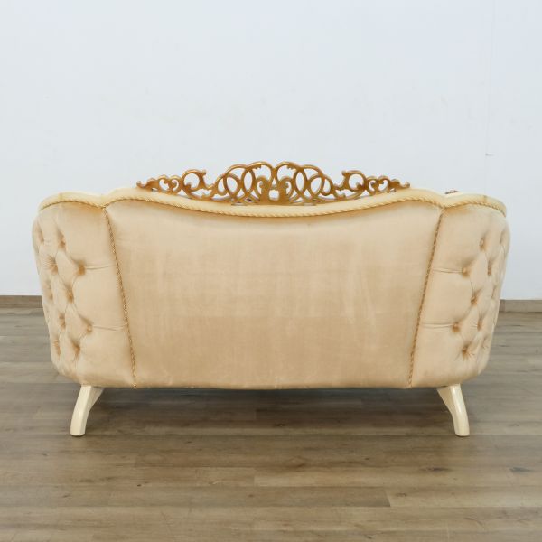 European Furniture - Angelica Loveseat in Beige and Gold - 45352-L - GreatFurnitureDeal