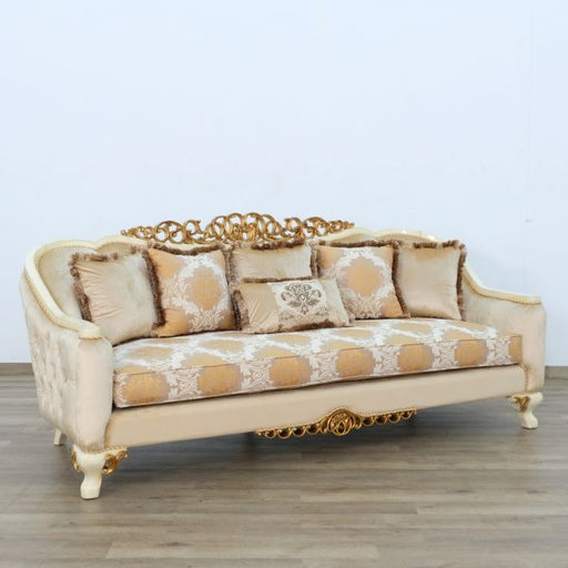 European Furniture - Angelica Sofa in Beige and Gold - 45352-S - GreatFurnitureDeal