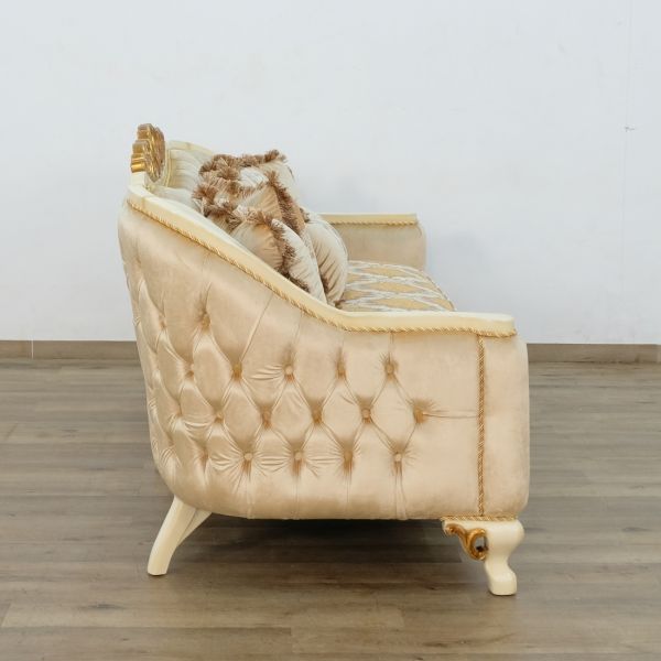 European Furniture - Angelica Sofa in Beige and Gold - 45352-S - GreatFurnitureDeal