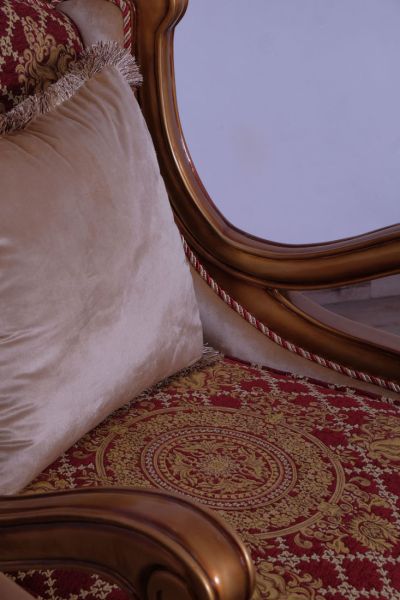 European Furniture - Raffaello III Luxury Chair in Antique Brown & Light Gold & Silver - 41022-C - GreatFurnitureDeal