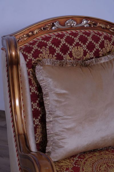 European Furniture - Raffaello III Luxury Chair in Antique Brown & Light Gold & Silver - 41022-C - GreatFurnitureDeal
