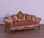 European Furniture - Raffaello III Luxury Sofa in Antique Brown & Gold-Silver Leaf - 41022-S - GreatFurnitureDeal