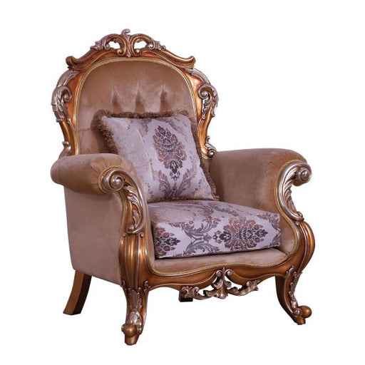 European Furniture - Tiziano II Luxury Chair in Light Gold & Antique Silver - 38996-C - GreatFurnitureDeal