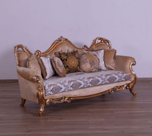 European Furniture - Tiziano II Luxury Sofa in Light Gold & Antique Silver - 38996-S - GreatFurnitureDeal