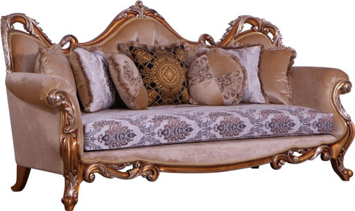 European Furniture - Tiziano II Luxury Sofa in Light Gold & Antique Silver - 38996-S - GreatFurnitureDeal