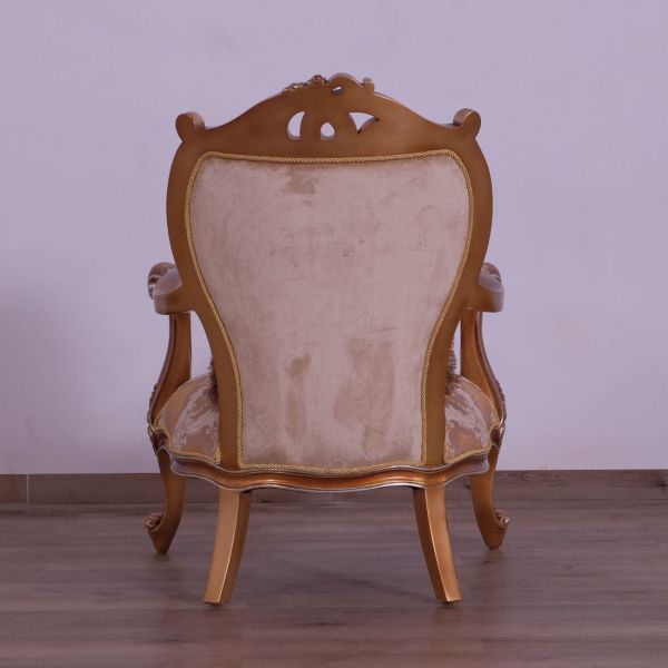 European Furniture - Augustus Luxury Chair in Light Gold & Antique Silver - 37057-C - GreatFurnitureDeal