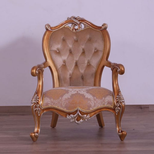 European Furniture - Augustus Luxury Chair in Light Gold & Antique Silver - 37057-C - GreatFurnitureDeal