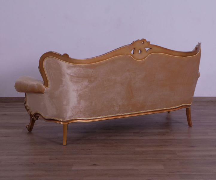 European Furniture - Augustus II Luxury Sofa in Light Gold & Antique Silver - 37059-S - GreatFurnitureDeal