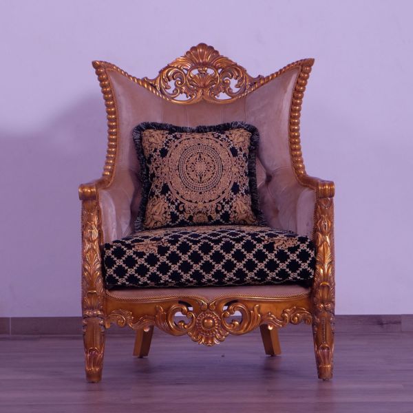 European Furniture - Modigliani II Luxury Chair in Black and Gold - 31052-C - GreatFurnitureDeal