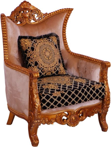 European Furniture - Modigliani II 2 Piece Luxury Sofa Set in Black and Gold - 31052-SL - GreatFurnitureDeal