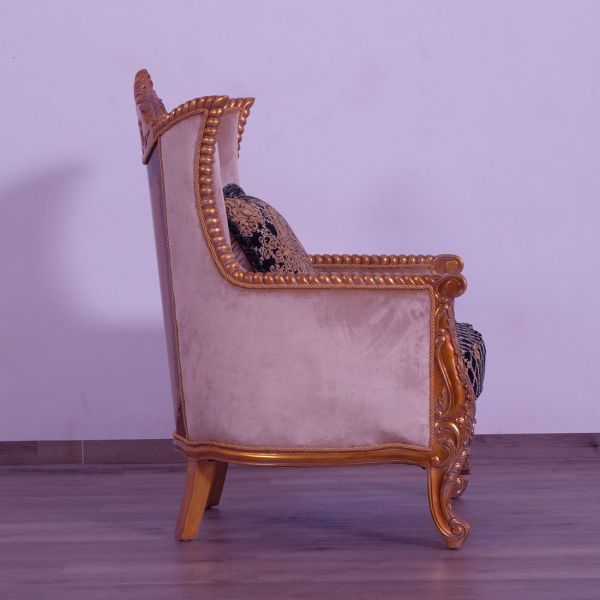 European Furniture - Modigliani II Luxury Chair in Black and Gold - 31052-C - GreatFurnitureDeal