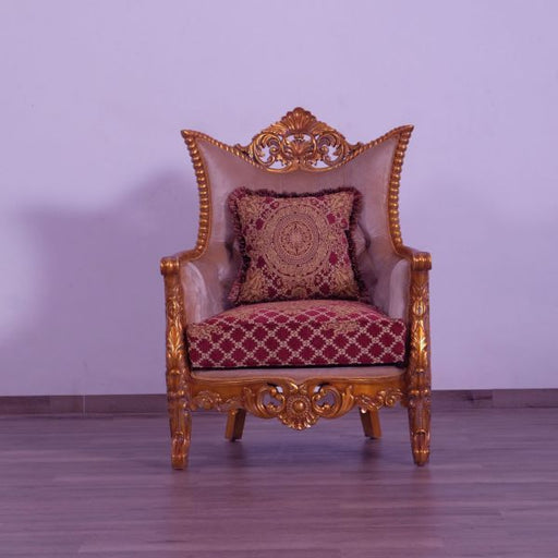European Furniture - Modigliani III Luxury Chair in Red and Gold - 31058-C - GreatFurnitureDeal