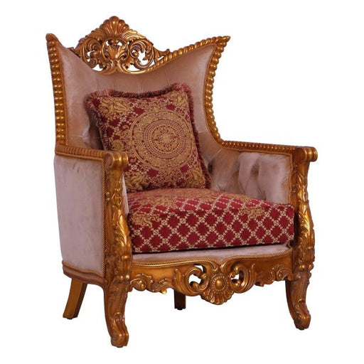 European Furniture - Modigliani III Luxury Chair in Red and Gold - 31058-C - GreatFurnitureDeal