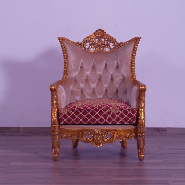European Furniture - Modigliani III Luxury Chair in Red and Gold - 31058-C - GreatFurnitureDeal