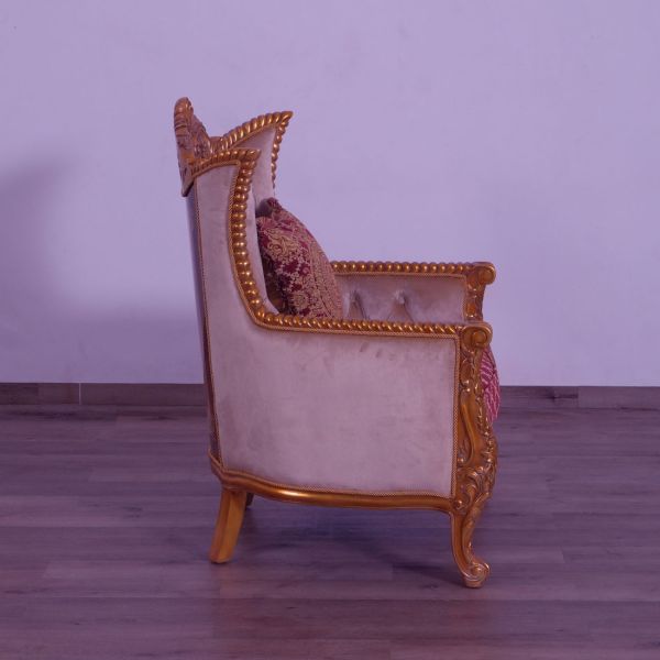 European Furniture - Modigliani III Luxury Chair in Red and Gold - 31058-C - GreatFurnitureDeal