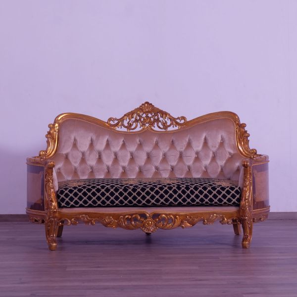 European Furniture - Modigliani II 3 Piece Luxury Living Room Set in Black and Gold - 31052-SLC - GreatFurnitureDeal