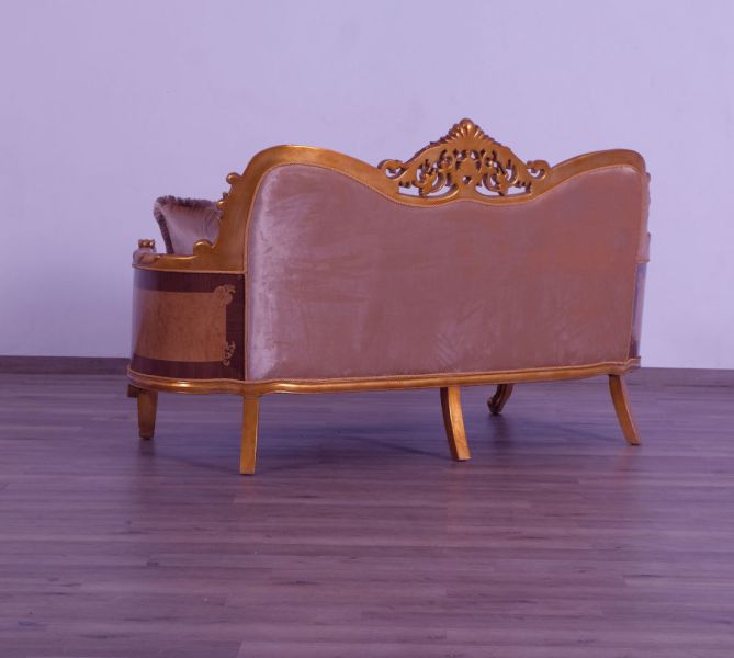 European Furniture - Modigliani III Luxury Loveseat in Damask Gold - 31056-L - GreatFurnitureDeal