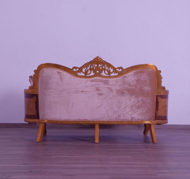 European Furniture - Modigliani III Luxury Loveseat in Damask Gold - 31056-L - GreatFurnitureDeal