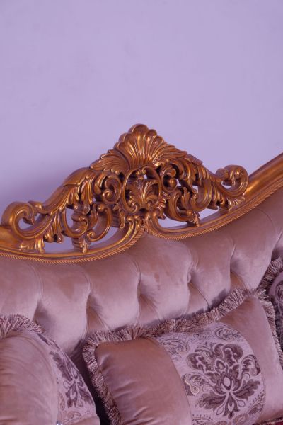 European Furniture - Modigliani III Luxury Loveseat in Red and Gold - 31058-L - GreatFurnitureDeal