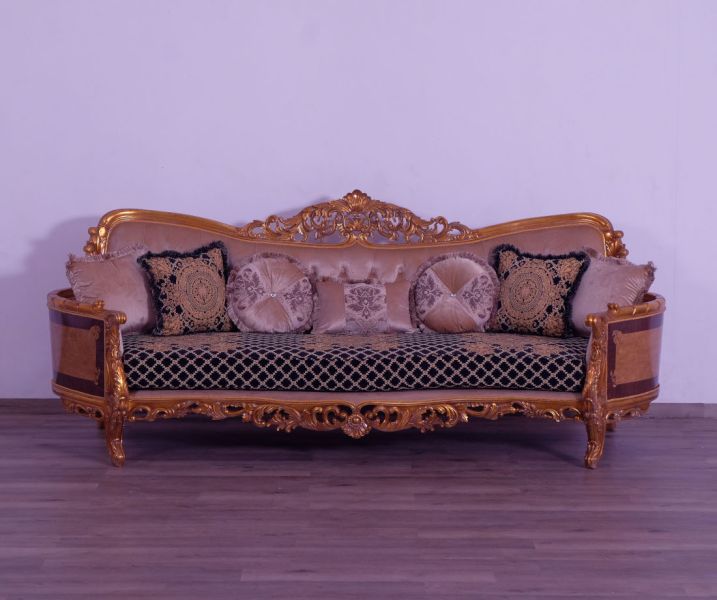 European Furniture - Modigliani II Luxury Sofa in Black and Gold - 31052-S - GreatFurnitureDeal