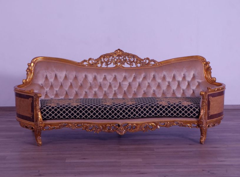 European Furniture - Modigliani II Luxury Sofa in Black and Gold - 31052-S - GreatFurnitureDeal