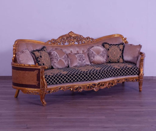 European Furniture - Modigliani II Luxury Sofa in Black and Gold - 31052-S - GreatFurnitureDeal