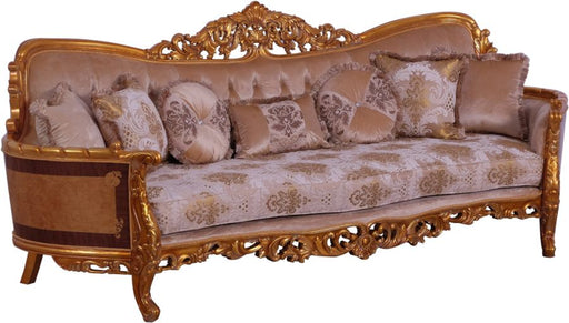 European Furniture - Modigliani III Luxury Sofa in Damask Gold - 31056-S - GreatFurnitureDeal