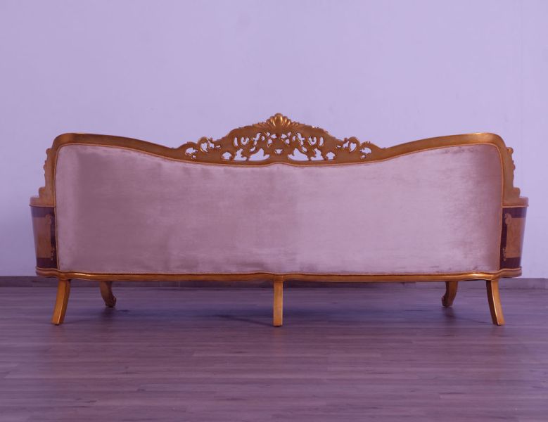 European Furniture - Modigliani III Luxury Sofa in Damask Gold - 31056-S - GreatFurnitureDeal
