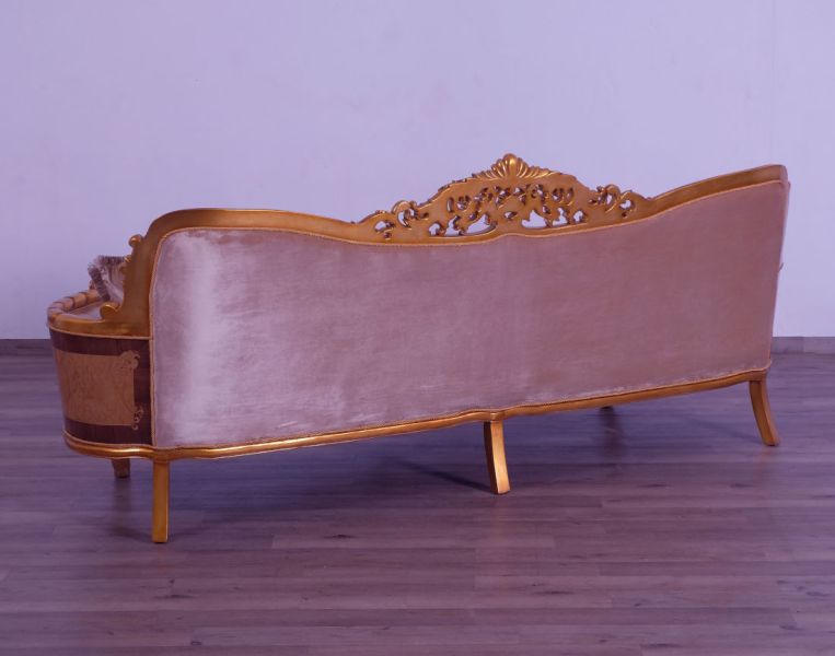 European Furniture - Modigliani III Luxury Sofa in Damask Gold - 31056-S - GreatFurnitureDeal