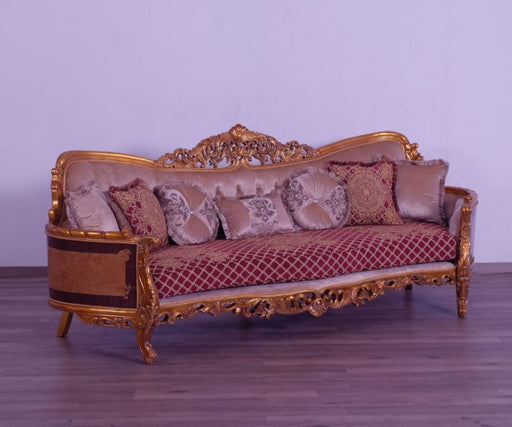 European Furniture - Modigliani III Luxury Sofa in Red and Gold - 31058-S - GreatFurnitureDeal