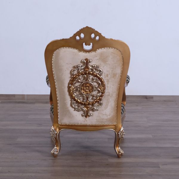 European Furniture - Saint Germain II Luxury Chair in Light Gold & Antique Silver - 35552-C - GreatFurnitureDeal