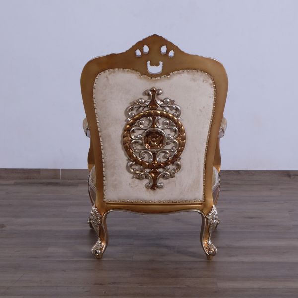 European Furniture - Saint Germain Luxury Chair in Light Gold & Antique Silver - 35550-C - GreatFurnitureDeal