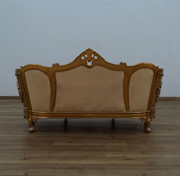 European Furniture - Saint Germain Loveseat Red Gold Fabric - 35554-L - GreatFurnitureDeal