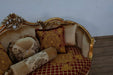 European Furniture - Saint Germain Loveseat Red Gold Fabric - 35554-L - GreatFurnitureDeal