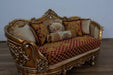 European Furniture - Saint Germain Loveseat Red Gold Fabric - 35554-L - GreatFurnitureDeal