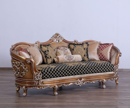 European Furniture - Saint Germain II Luxury Sofa in Light Gold & Antique Silver - 35552-S - GreatFurnitureDeal