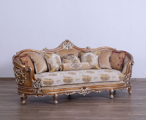 European Furniture - Saint Germain Luxury Sofa in Light Gold & Antique Silver - 35550-S - GreatFurnitureDeal