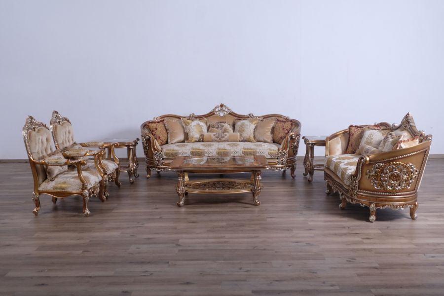 European Furniture - Saint Germain Luxury Chair in Light Gold & Antique Silver - 35550-C - GreatFurnitureDeal