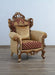 European Furniture - Emperador III Chair in Antique Brown - Blended Silver & Gold - 42036-C - GreatFurnitureDeal