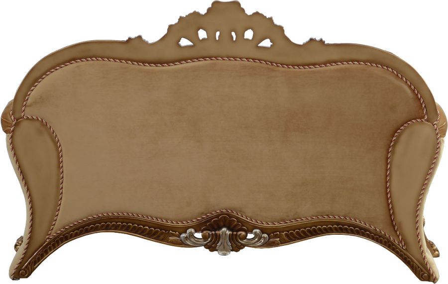 European Furniture - Emperador III Loveseat in Antique Brown - Blended Silver & Gold- 42036-L - GreatFurnitureDeal