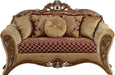 European Furniture - Emperador III Loveseat in Antique Brown - Blended Silver & Gold- 42036-L - GreatFurnitureDeal