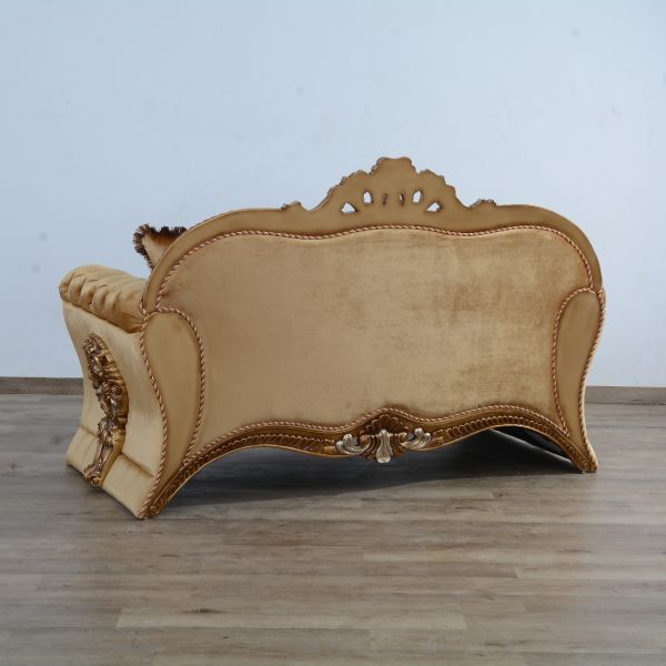 European Furniture - Emperador III Loveseat in Antique Brown - Blended Silver & Gold- 42036-L - GreatFurnitureDeal