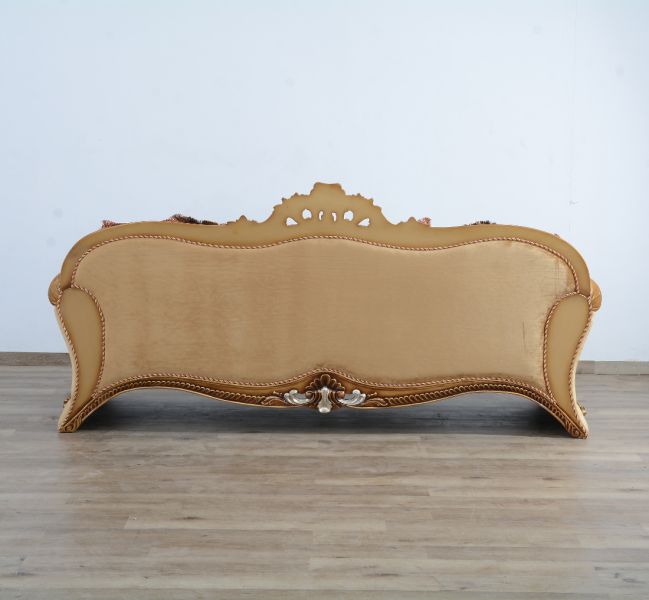 European Furniture - Emperador III Sofa in Antique Brown - Blended Silver & Gold- 42036-S - GreatFurnitureDeal