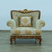 European Furniture - Fantasia II Chair in Antique Walnut - Dark Gold Leaf - 40019-C - GreatFurnitureDeal