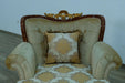 European Furniture - Fantasia II Chair in Antique Walnut - Dark Gold Leaf - 40019-C - GreatFurnitureDeal