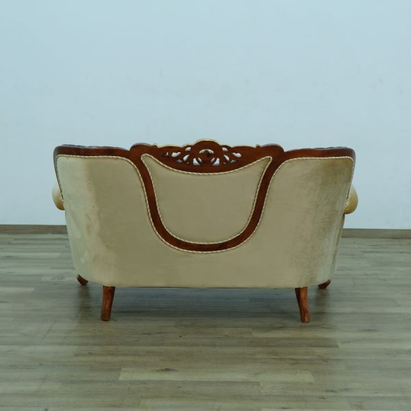European Furniture - Fantasia II Loveseat in Antique Walnut - Dark Gold Leaf - 40019-L - GreatFurnitureDeal