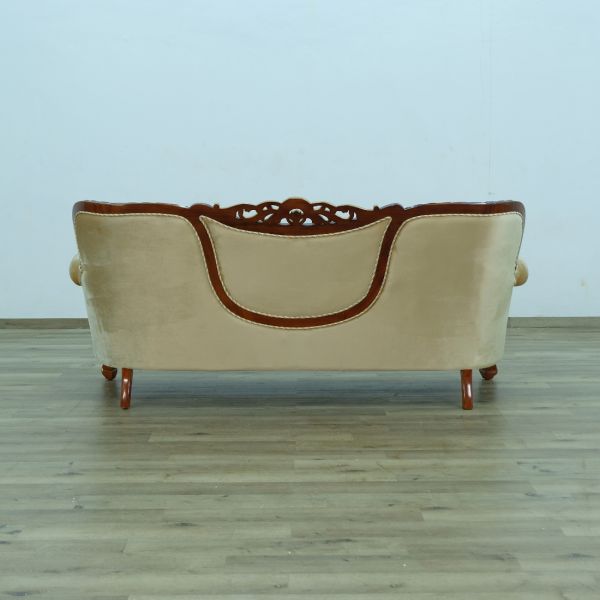 European Furniture - Fantasia II Sofa in Antique Walnut - Dark Gold Leaf - 40019-S - GreatFurnitureDeal